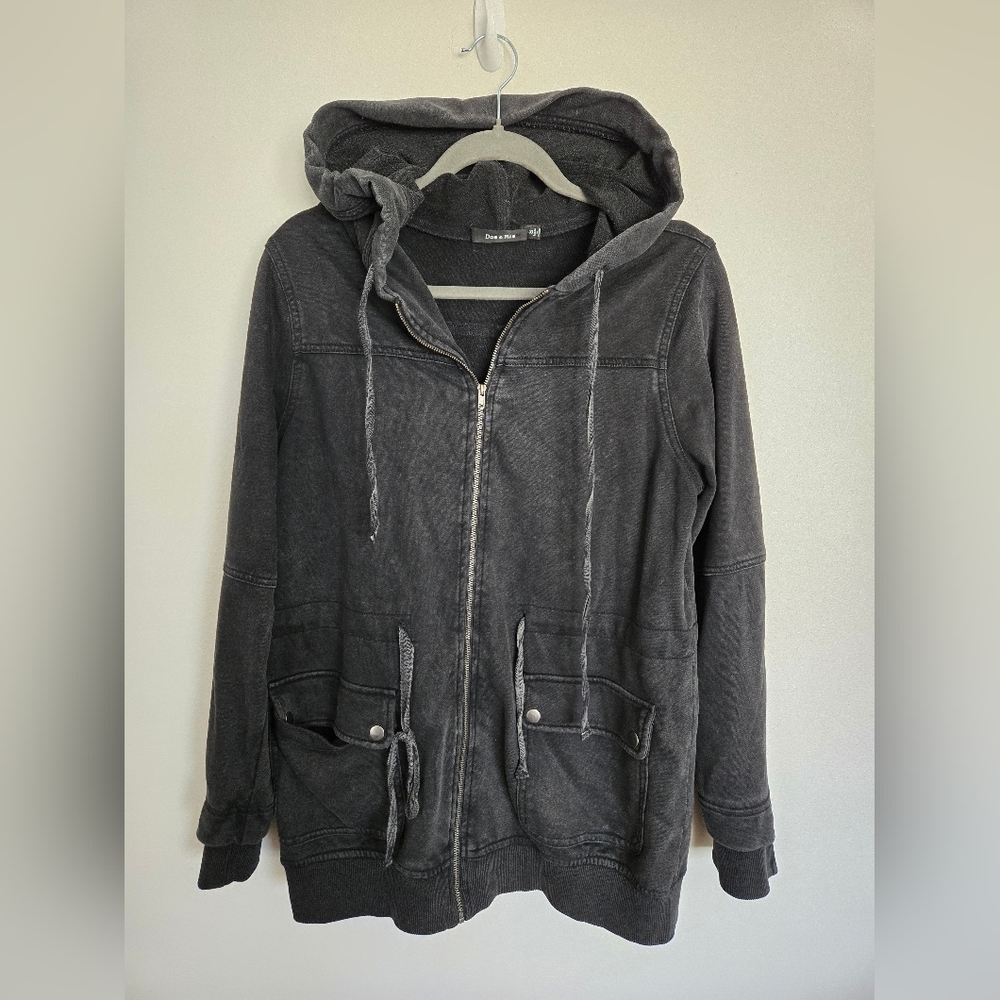 Doe & Rae Black Hooded Jacket
